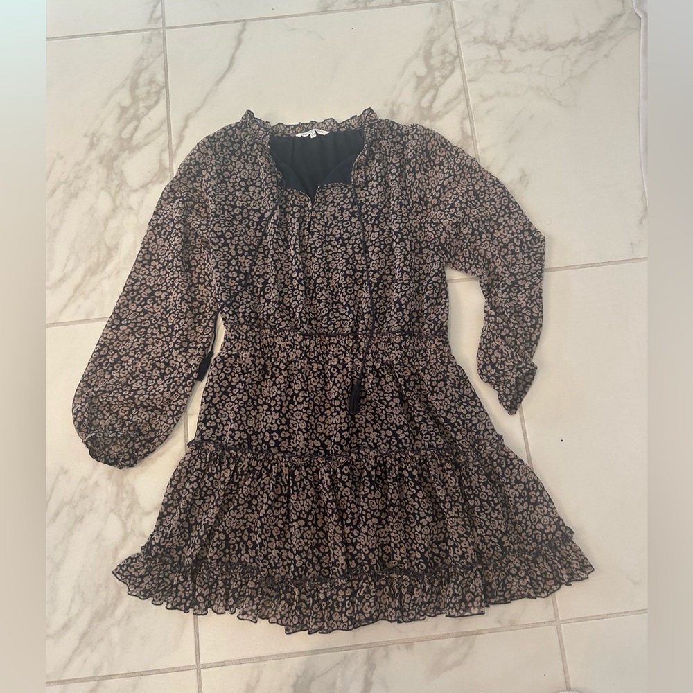 Rebecca Minkoff Black and Brown Floral Dress